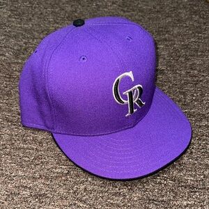 New Era Purple Hat Rockies Colorado size 8